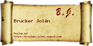 Brucker Jolán névjegykártya