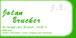 jolan brucker business card